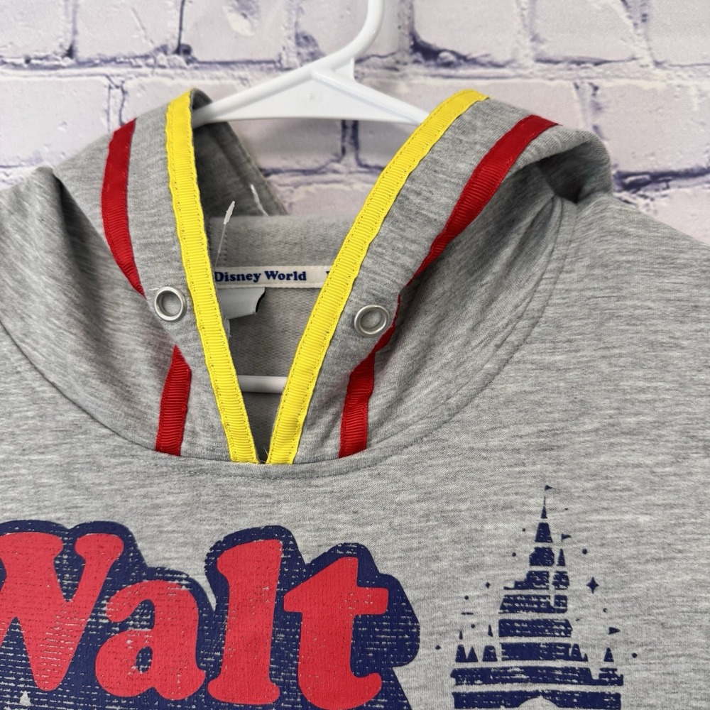 Walt Disney World Colorful Retro Hoodie 1971 Grey‎ Blue White Size Large